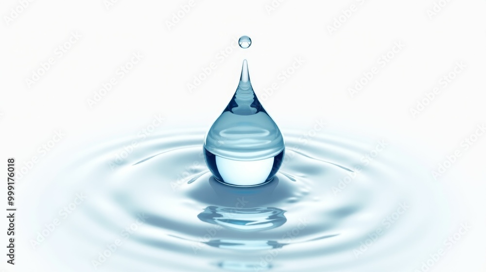 Poster a drop of water is floating on the surface of a large wave