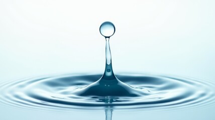 A water droplet is shown in the center of a large splash of water