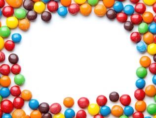 Colorful candy background with copy space