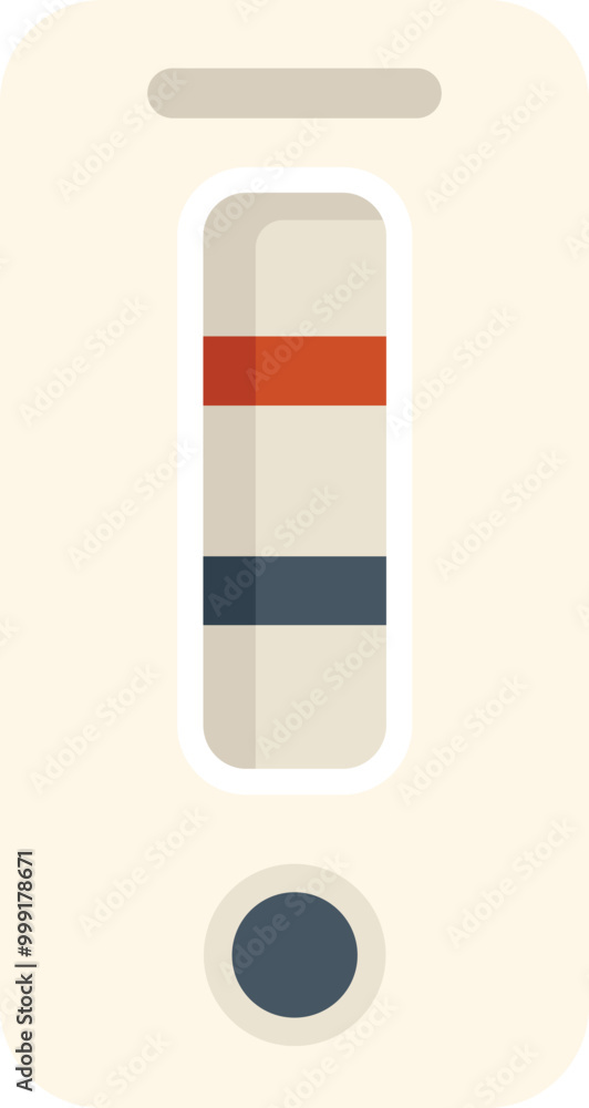 Poster rapid antigen test showing positive result for covid 19 with two red lines, simple flat design icon