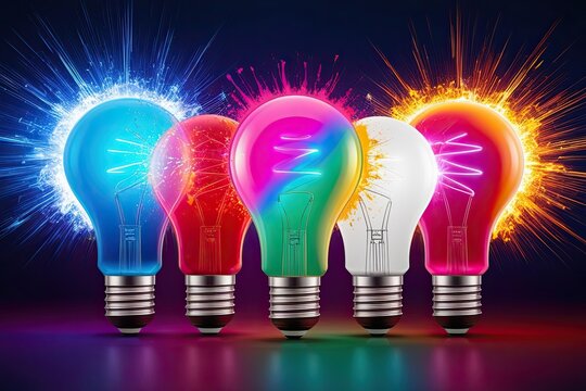 Vivid LED Bulb Concept with Dazzling Pigments and Creative Energy Burst