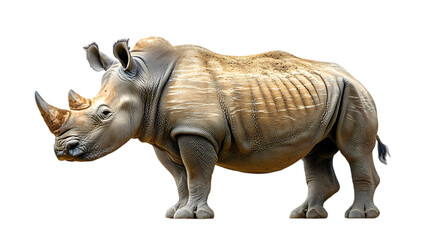 Obraz premium Powerful Rhino Standing in Alert Stance