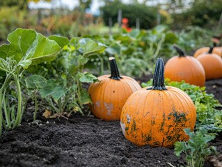 Harvested pumpkins ready for carving during autumn season for festive traditions
