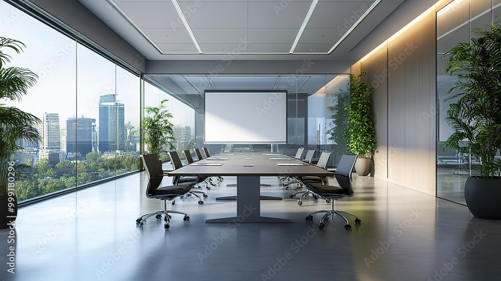 Poster Modern Conference Room with City View