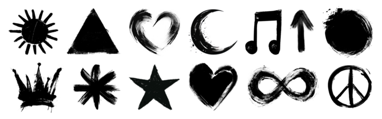 Brush stroke  art  png cut out element set