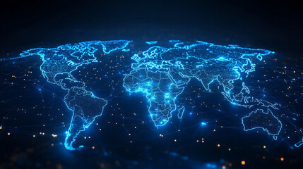 global network, featuring interconnected nodes and pathways. The empty space invites interpretation, symbolizing potential, growth, and the vast possibilities of connection