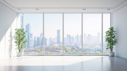 Bright Modern Interior with City View