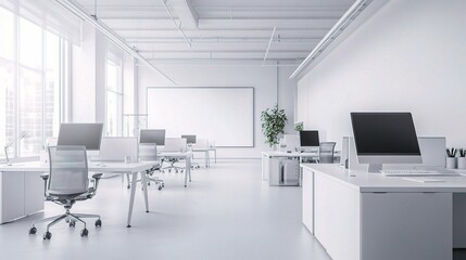 Fototapeta premium Modern Minimalist Office Design Concept