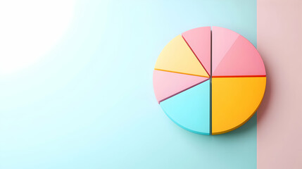 Obraz premium Colorful Pie Chart on Pastel Background