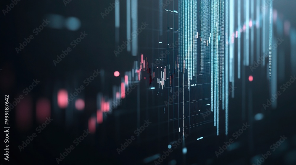 Poster abstract data visualization with graphical elements