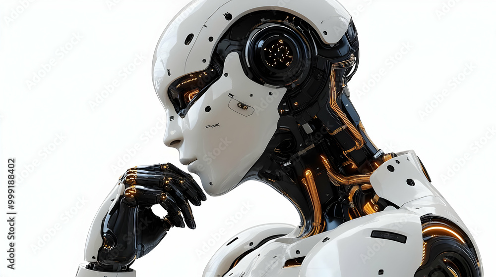 Aufkleber futuristic robot design: a glimpse into the future of artificial intelligence