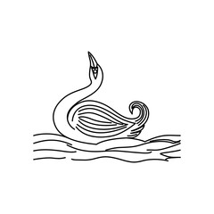 illustration of a Swan line art tattoo 