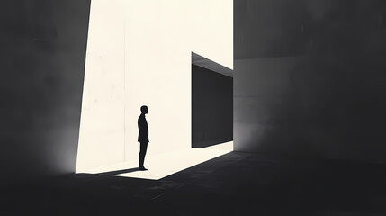Fototapeta premium Minimalism style with chiaroscuro effect. Chiaroscuro. Illustration