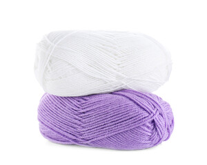 Two beautiful bright yarns isolated on white