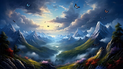 sunrise over the mountains