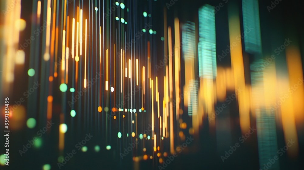 Poster abstract data visualization in soft colors