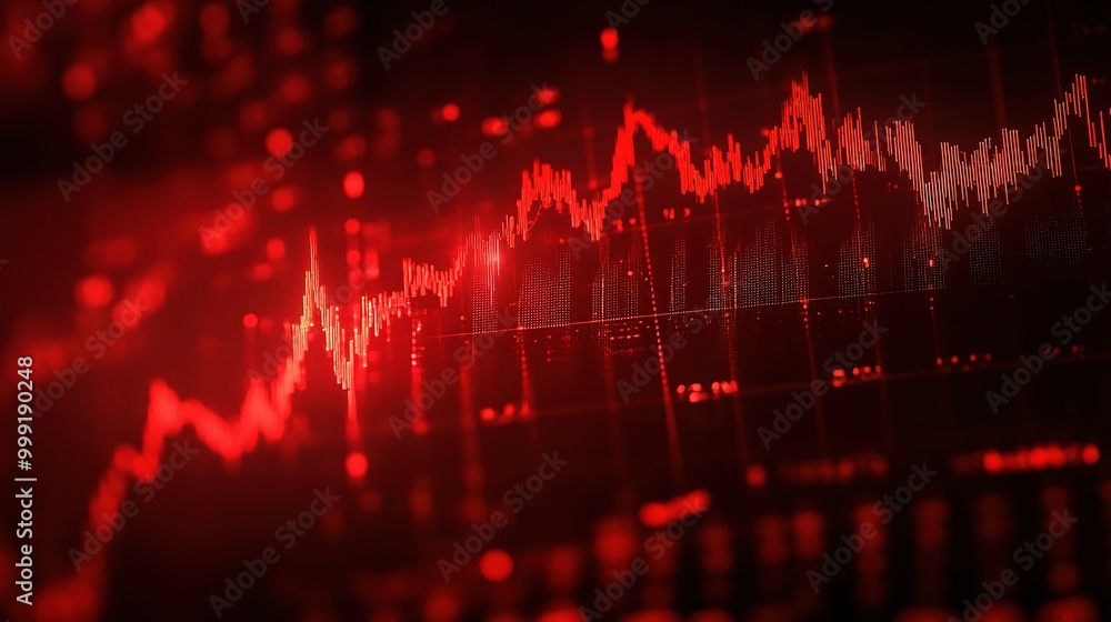 Poster red data visualization with graphical elements