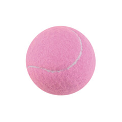 One pink tennis ball isolated on white