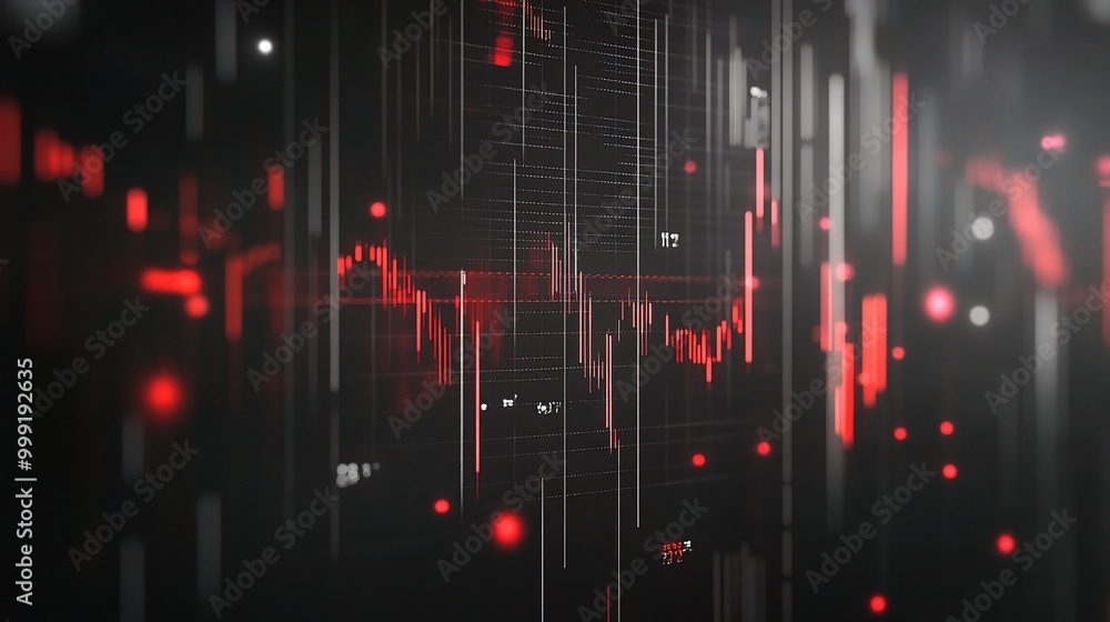 Poster abstract digital finance data visualization design