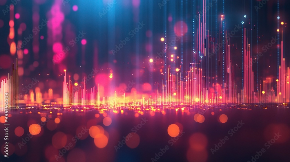Aufkleber vibrant abstract light patterns and data visualizations