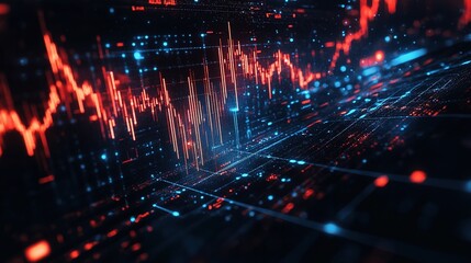 Obraz premium Abstract Data Visualization with Neon Colors