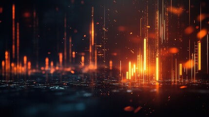 Abstract Glow of Digital Particles and Light