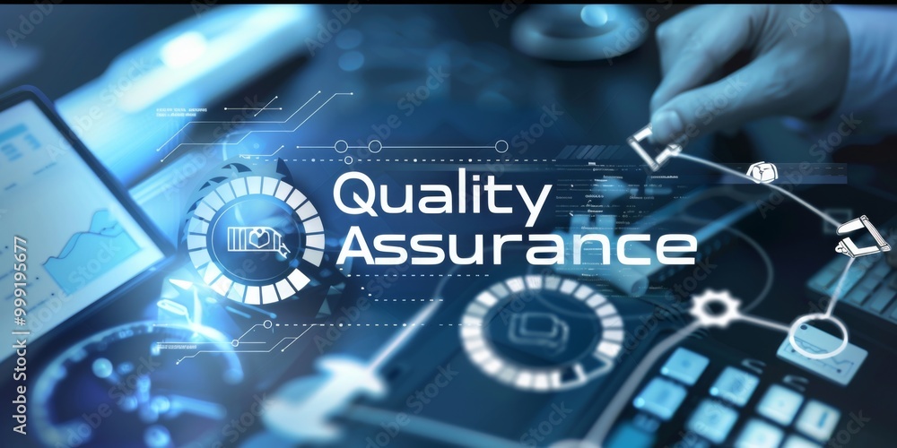 Poster exploring quality assurance standards for effective business technology implementation.