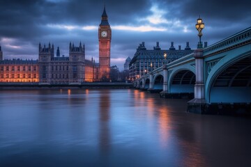 Fototapeta premium Iconic landmarks of london at sunset