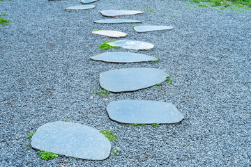 Cobblestone path in the park