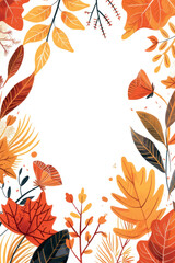 Autumn leaves frame illustration