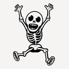 Dancing skeleton cartoon illustration