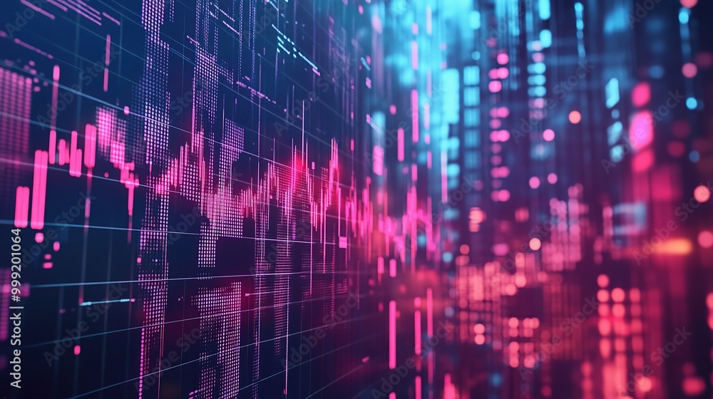 Poster abstract technology background with data visualization