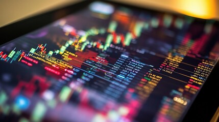 Obraz premium Colorful Financial Data on Digital Screen