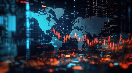 Obraz premium Global Market Data Visualization Concept