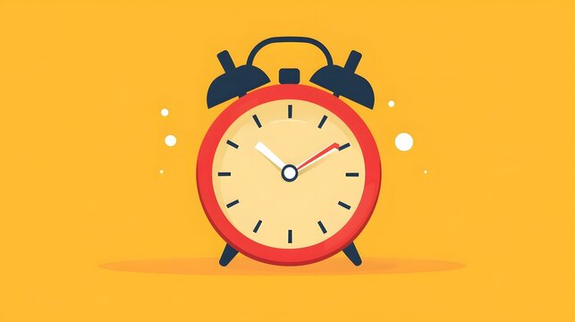 A colorful alarm clock on a bright yellow background, symbolizing time management and punctuality.
