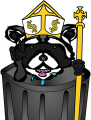 Silly Pope Raccoon
