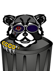 Happy Cyborg Raccoon