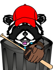 Silly Baseball Raccoon
