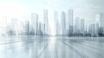 Cityscape Wireframe: Urban Design and Architectural Visualization
