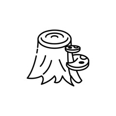 
Mushroom icon on tree stump. Isometric mushroom on tree stump.perfect for web design,mobile,print etc. isolated on white background