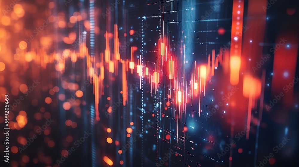 Poster abstract digital visualization of data waves