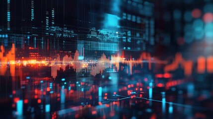 Abstract Digital Waveform and Data Visualization