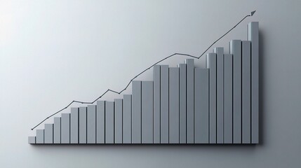 Modern Gray Bar Graph with Trend Line