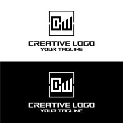 creative letter logo cw desain vektors
