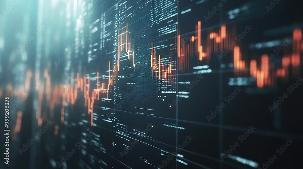 Poster dynamic financial data visualization background