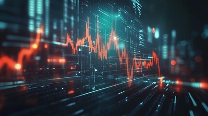 Fototapeta premium Abstract Data Visualization with Graph and Lines