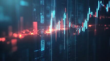 Abstract Digital Stock Market Data Visualization