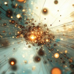 Glowing abstract particles and lights