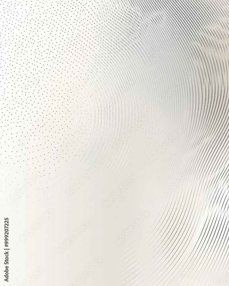 Poster abstract white and gray curved lines and dots pattern background.