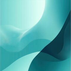Fototapeta premium Abstract Teal and Blue Gradient Background with Curved Lines and Geometric Shapes.